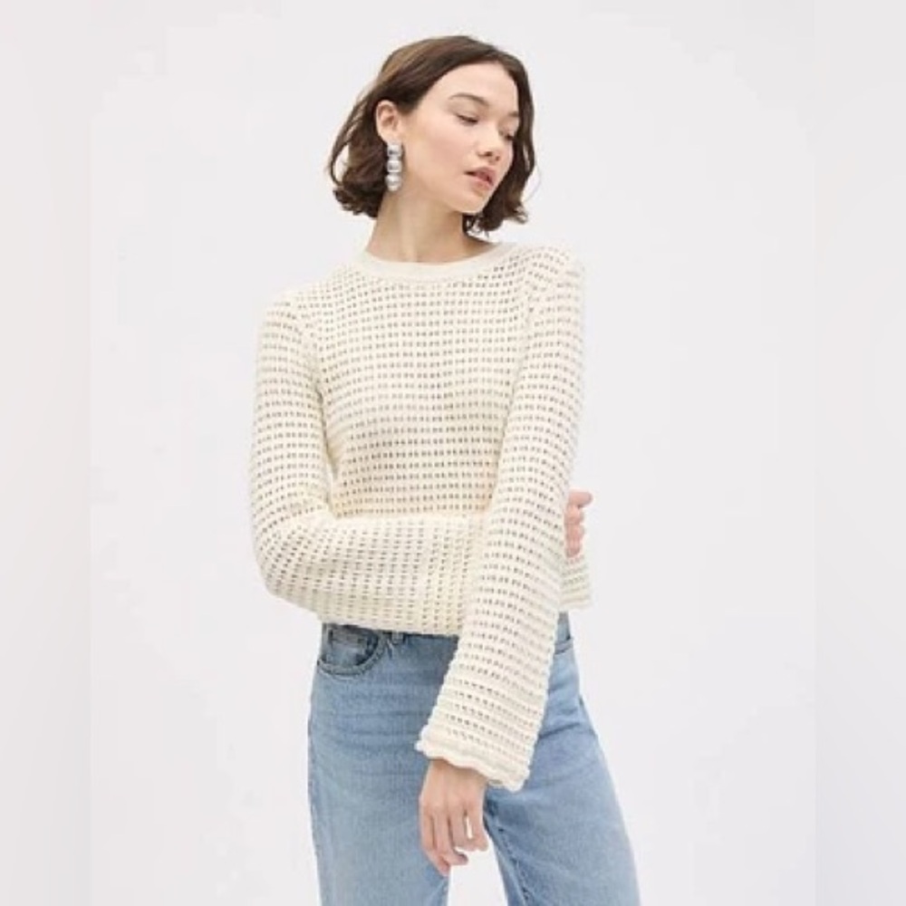 Ivory Open-Knit Sweater